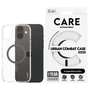 PanzerGlass Flagship MagSafe-kompatibilis tok iPhone 16 Plus - fekete-átlátszó