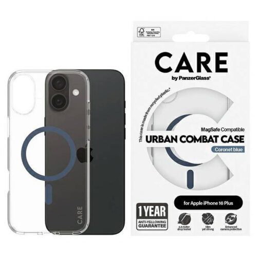 PanzerGlass Flagship MagSafe-kompatibilis tok iPhone 16 Plus - kék