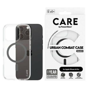 PanzerGlass Flagship MagSafe-kompatibilis tok iPhone 16 Pro - fekete-átlátszó
