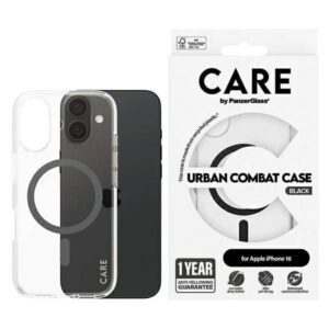 PanzerGlass Flagship MagSafe-kompatibilis tok iPhone 16 - fekete-átlátszó