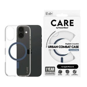 PanzerGlass Flagship MagSafe-kompatibilis tok iPhone 16 - kék