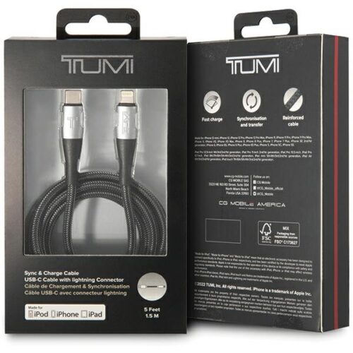TUMI TUCCSMFI USB-C - Lightning kábel 1.5m gyors töltés fekete - Image 2