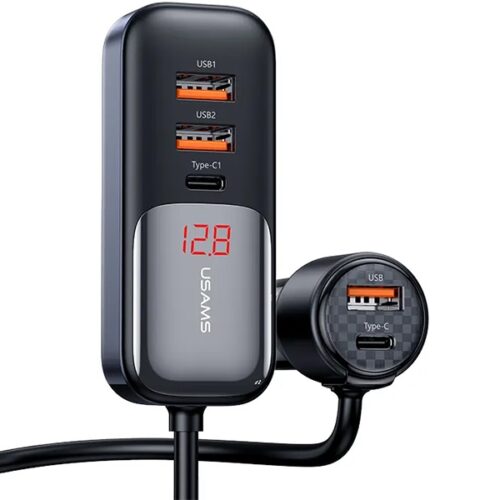 USAMS töltő C40 3xUSB+2xUSB-C 165W PD+QC gyorstöltés fekete CC213CC01 (US-CC213) - Image 2
