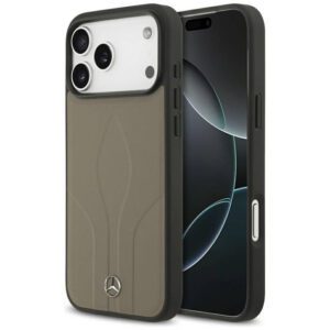 tok Mercedes Leather The Move MagSafe tok iPhone 17 Pro Max készülékhez taupe színben
