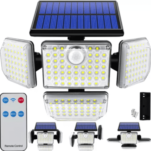 181 LED-es Napelemes kültéri lámpa külső panellel – mozgásérzékelős (WNDR20224)