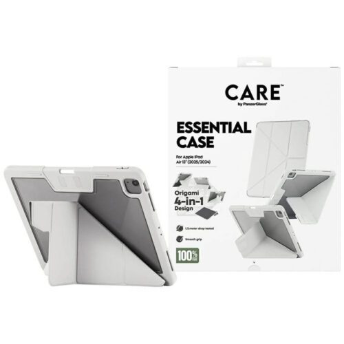 Care by PanzerGlass Y hajtogatott tok iPad Air 13" (2024/2025) világosszürke tokhoz