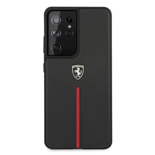 Ferrari FEOSIHCS21LBK S21 Ultra G998 fekete Off Track bőr Nylon csíkos keménytok - Image 2