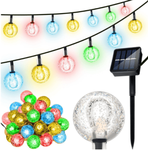 Gardlov 30 LED-es napelemes kerti fényfüzér – kültéri dekoráció teraszra