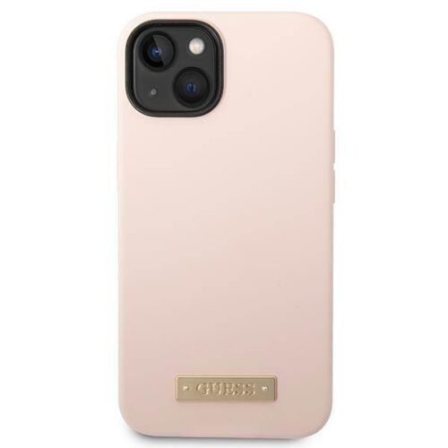 Guess GUHMP14SSBPLP iPhone 14 6.1" rózsaszín keménytok Szilikon logós lemez MagSafe - Image 2