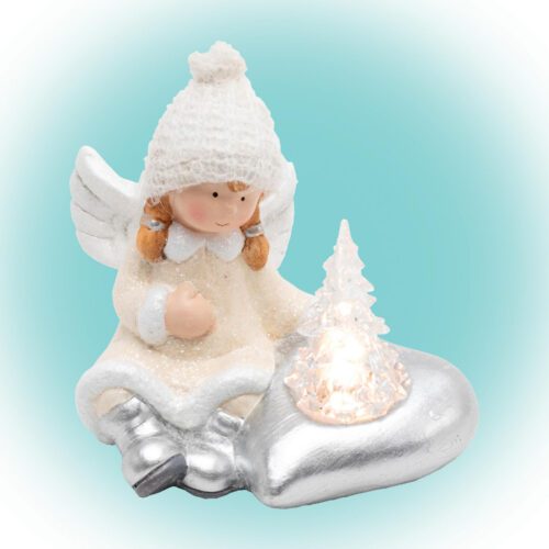 Home KDC 13 LED-es kerámia angyal figura