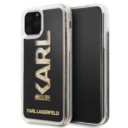 Karl Lagerfeld KLHCN58KAGBK iPhone 11 Pro fekete Karl logo Glitter tok
