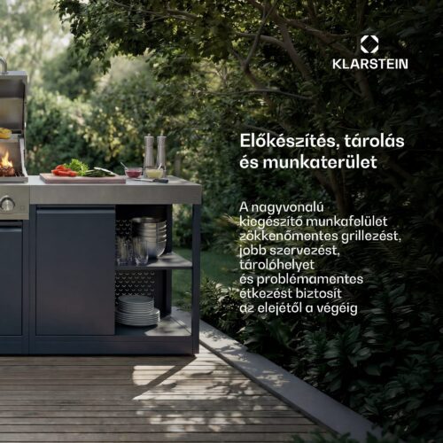 Klarstein WaldChef tárolószekrény | Rozsdamentes acél munkalap | Időjárásálló | 90 x 90 cm - Image 2