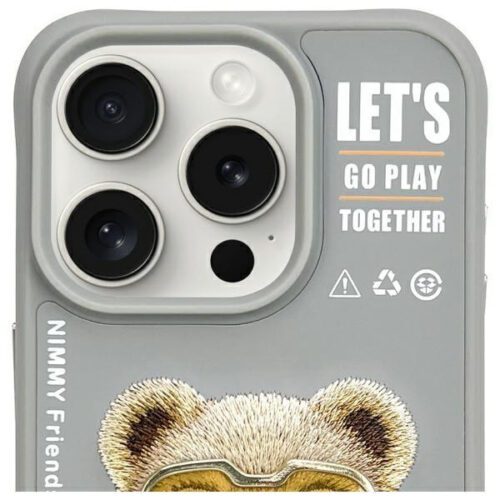 Nimmy Cool&Cute 2.0 Bear tok iPhone 15 Pro - szürke - Image 2