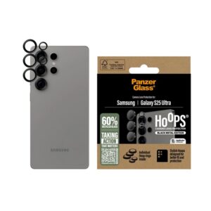 PANZERGLASS HOOPS kameravédő üveg (9H + segédkeret) FEKETE Samsung Galaxy S25 Ultra (SM-S938)
