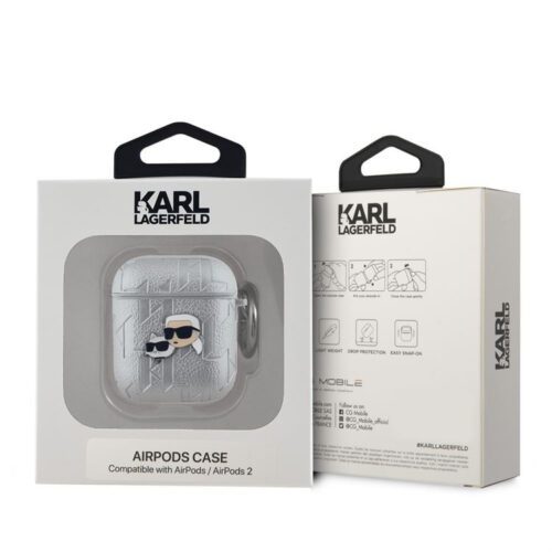 Apple Airpods 1/2 KARL LAGERFELD KLA2PGKCPS Tartó - Ezüst - Image 2