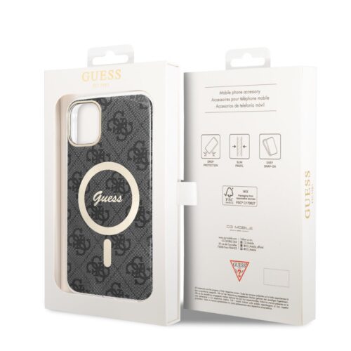 Apple iPhone 11 GUESS GUHMN61H4STK MagSafe Hátlap - Fekete tok - Image 2