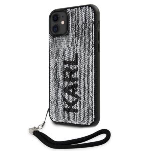 Apple iPhone 11 KARL LAGERFELD KLHCN61PSQRKS Reversible Hátlap - Fekete/Ezüst tok