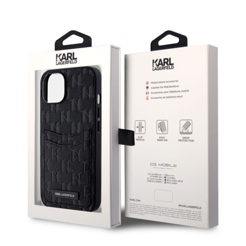Apple iPhone 11 KARL LAGERFELD KLHCN61SAKLHPPK Hátlap - Fekete tok - Image 2