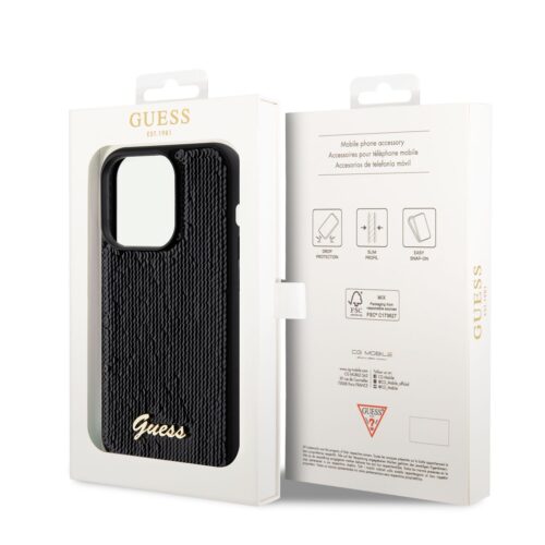 Apple iPhone 12/12 Pro GUESS GUHCP12MPSFDGSK Hátlap - Fekete - Image 2