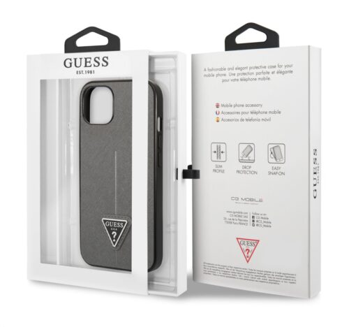 Apple iPhone 13 Mini GUESS GUHCP13SPSATLG Hátlap - Ezüst - Image 2