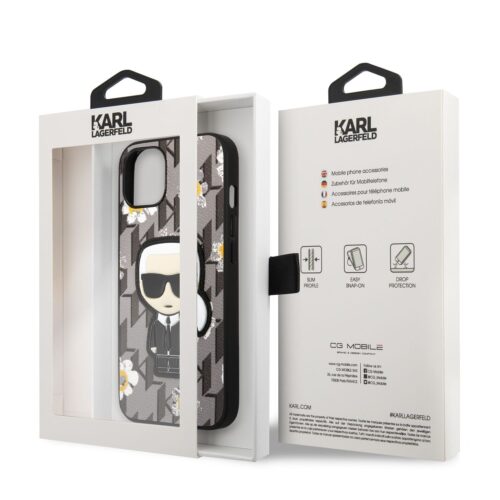Apple iPhone 13 Mini KARL LAGERFELD KLHCP13SPMNFIK1 Hátlap - Szürke - Image 2