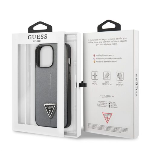 Apple iPhone 13 Pro GUESS GUHCP13LPSATLG Hátlap - Ezüst - Image 2