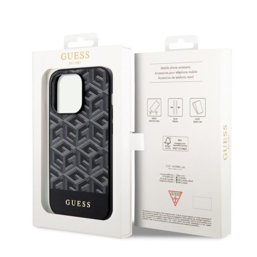Apple iPhone 13 Pro GUESS GUHMP13LHGCFSEK MagSafe Hátlap - Fekete tok - Image 2
