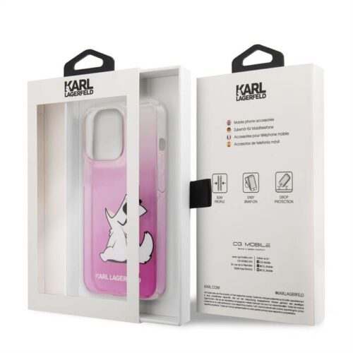 Apple iPhone 13 Pro KARL LAGERFELD KLHCP13LCFNRCPI TPU Hátlap - Rózsaszín - Image 2