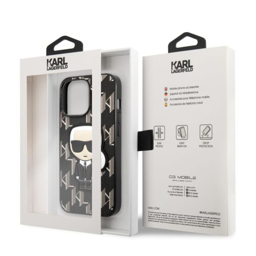 Apple iPhone 13 Pro KARL LAGERFELD KLHCP13LPMNIKBK Hátlap - Fekete - Image 2