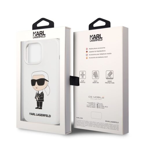 Apple iPhone 13 Pro KARL LAGERFELD KLHCP13LSNIKBCH Liquid Hátlap - Fehér - Image 2