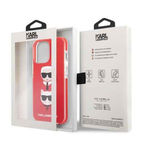 Apple iPhone 13 Pro KARL LAGERFELD KLHCP13LTPE2TR TPU Hátlap - Piros - Image 2