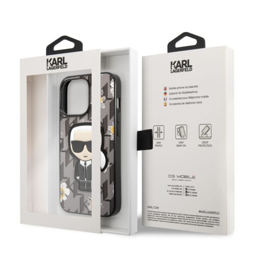 Apple iPhone 13 Pro Max KARL LAGERFELD KLHCP13XPMNFIK1 Hátlap - Szürke - Image 2