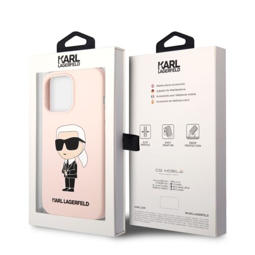Apple iPhone 13 Pro Max KARL LAGERFELD KLHCP13XSNIKBCP Liquid Hátlap - Rózsaszín - Image 2