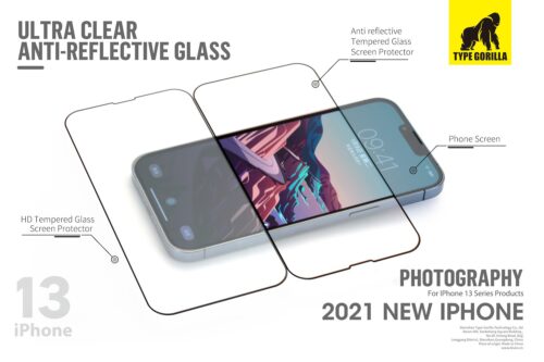 Apple iPhone 13 Pro Max/14 Plus TG Anti-Reflective 2.5D Üvegfólia Portalanító Applikátorhoz - Fekete - Image 2
