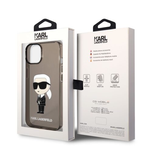 Apple iPhone 14 KARL LAGERFELD KLHCP14SHNIKTCK TPU Hátlap - Fekete - Image 2