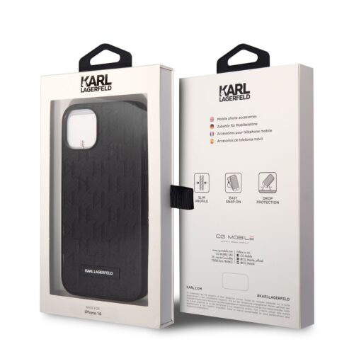 Apple iPhone 14 KARL LAGERFELD KLHCP14SSAKLHPK Hátlap - Fekete - Image 2