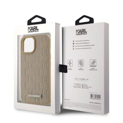 Apple iPhone 14 KARL LAGERFELD KLHMP14SPKHPORPE Magsafe Hátlap - Bézs - Image 2