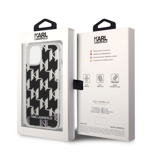 Apple iPhone 14 Plus KARL LAGERFELD KLHCP14MLMNMK Liquid TPU Hátlap - Fekete - Image 2