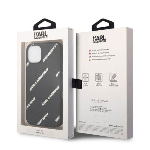 Apple iPhone 14 Plus KARL LAGERFELD KLHCP14MPGMLKFK Hátlap - Fekete - Image 2