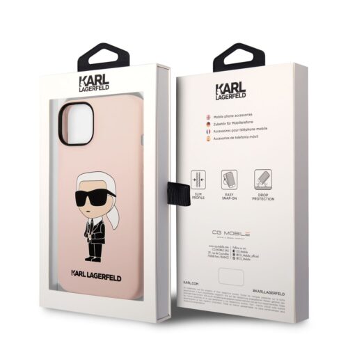 Apple iPhone 14 Plus KARL LAGERFELD KLHCP14MSNIKBCP Liquid Hátlap - Rózsaszín - Image 2
