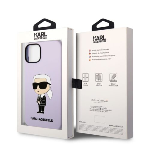 Apple iPhone 14 Plus KARL LAGERFELD KLHCP14MSNIKBCU Liquid Hátlap - Lila - Image 2