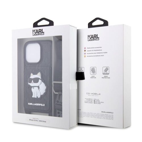 Apple iPhone 14 Pro KARL LAGERFELD KLHCP14LCSAKHPCK NFT Hátlap - Fekete - Image 2
