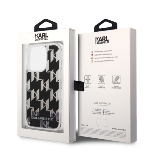 Apple iPhone 14 Pro KARL LAGERFELD KLHCP14LLMNMK Liquid TPU Hátlap - Fekete - Image 2