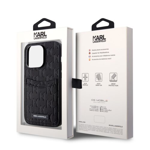 Apple iPhone 14 Pro KARL LAGERFELD KLHCP14LSAKLHPPK Hátlap - Fekete tok - Image 2