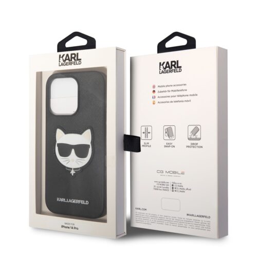 Apple iPhone 14 Pro KARL LAGERFELD KLHCP14LSAPCHK Hátlap - Fekete - Image 2