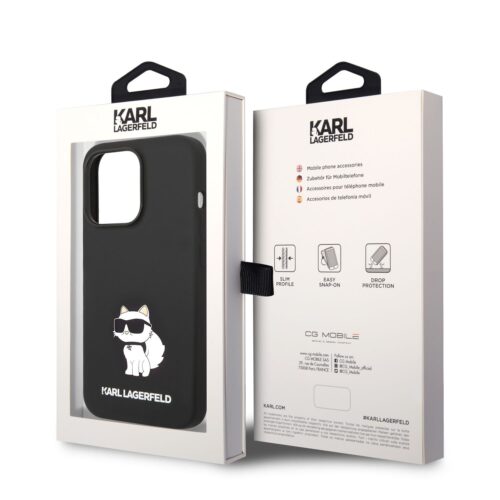 Apple iPhone 14 Pro Max KARL LAGERFELD KLHCP14XSNCHBCK Liquid Hátlap - Fekete - Image 2