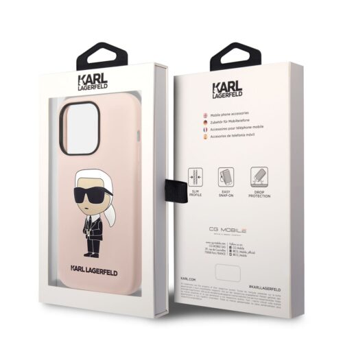 Apple iPhone 14 Pro Max KARL LAGERFELD KLHCP14XSNIKBCP Liquid Hátlap - Rózsaszín - Image 2