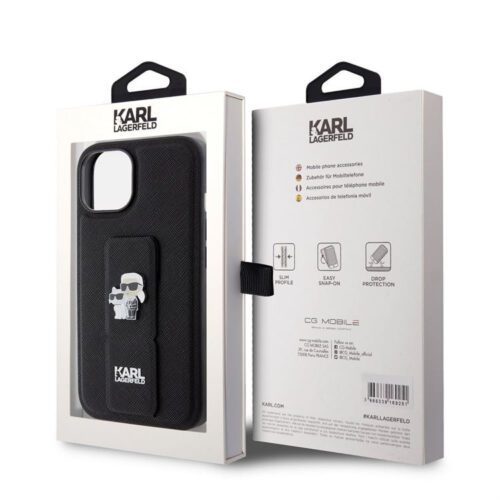 Apple iPhone 15 KARL LAGERFELD KLHCP15SGSAKCPK Hátlap - Fekete - Image 2