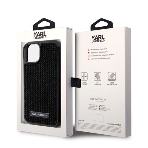 Apple iPhone 15 KARL LAGERFELD KLHCP15SHDSPLK Hátlap - Fekete - Image 2