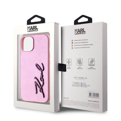 Apple iPhone 15 KARL LAGERFELD KLHCP15SPFMFBKMP Hátlap - Rózsaszín - Image 2